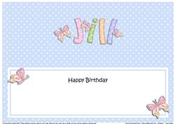 Birthday Jill Butterflies Large Dl Matching Insert