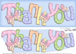 Large Dl Thank You Butterflies Card & 3D Decoupage