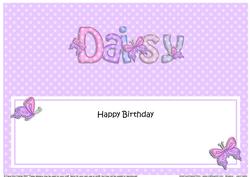 Birthday Daisy Butterflies Large Dl Matching Insert