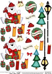 Polar Bear's Presents 3D Decoupage Sheet