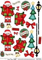 Santa's Present 3D Decoupage Sheet