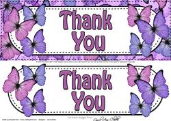 Large Dl Thank You Butterflies Card & 3D Decoupage