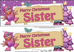 Xmas Sister Robin Signpost Large Dl Easicut 3D Decoupage
