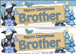Xmas Brother Dog Signpost Large Dl Easicut 3D Decoupage