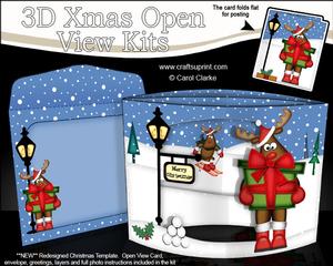 3D Rudolph's Present Christmas Open View Card Kit