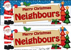 Xmas Neighbours Santa Signpost Lge Dl Easicut Decoupage