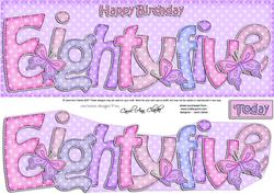 85th Birthday Butterflies Large Dl Quick Card N 3D Decoupage