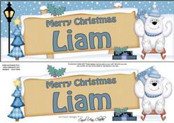 Xmas Liam Polar Bear Signpost Large Dl Easicut Decoupage