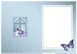 Fancy Cross Butterfly Blues Pyramid Matching Insert
