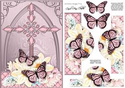 Fancy Cross Blooms & Butterfly Pyramid & Decoupage
