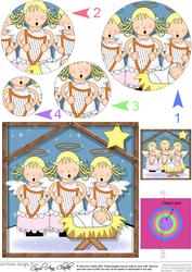 Xmas Nativity Stable the Angels Sang Circle Pyramage