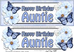 Large Dl Birthday Auntie Floral Butterflies 3D Decoupage