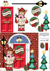 Singing Gigi Horse Christmas Door Quick Card & 3D Decoupage