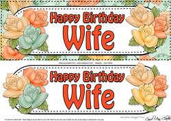 Large Dl Happy Birthday Wife Roses Card & 3D Decoupage