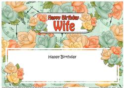 Happy Birthday Wife Roses Matching Large Dl Insert