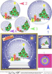 Xmas Tree Snowglobe Circle Pyramage Topper