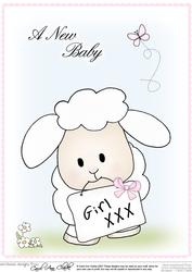 A4 Little Lamb - New Baby Girl