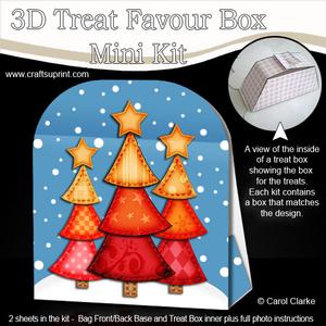 3D Xmas Trees Treat or Favour Box Mini Kit