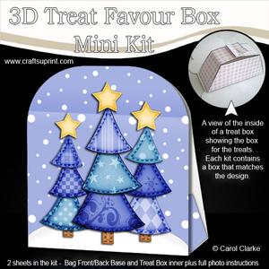3D Xmas Trees Treat or Favour Box Mini Kit