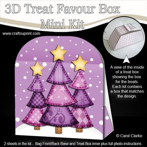3D Xmas Trees Treat or Favour Box Mini Kit