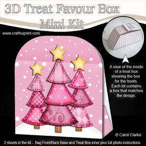 3D Xmas Trees Treat or Favour Box Mini Kit