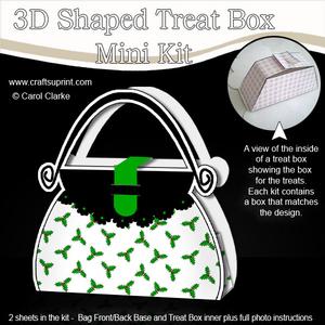 Xmas Holly Handbag Shaped Treat or Favour Box Mini Kit