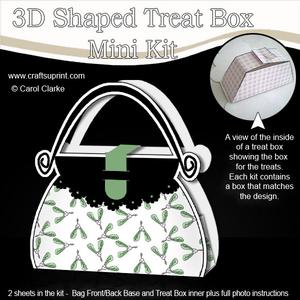 Xmas Mistletoe Handbag Shaped Treat or Favour Box Mini Kit