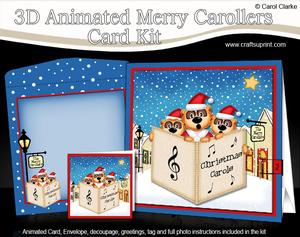 3D Singing Meerkats Animated Merry Carollers Card Kit