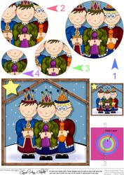 Xmas Nativity We Three Kings Circle Pyramage