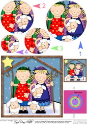 Xmas Nativity Shepherds Circle Pyramage