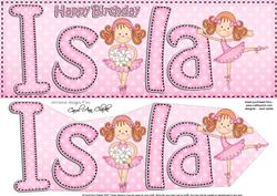 Large Dl Birthday Isla Ballerina Quick Card N 3D Decoupage