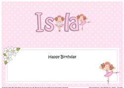 Birthday Isla Ballerina Matching Large Dl Insert