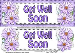 Large Dl Get Well Soon Daisies Floral 3D Decoupage