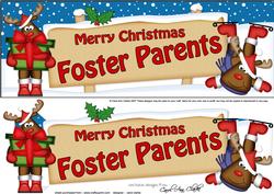 Xmas Foster Parents Rudolph Signpost Lge Dl Decoupage