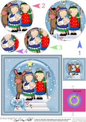 Xmas Nativity Holy Family Snowglobe Circle Pyramage