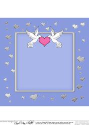 8 x 8 3D Doves with Heart Matching Square Insert Panel