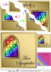 French Sympathy Stained Glass Window Wavy Corner Stacker