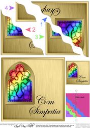 Portugese Sympathy Stained Glass Window Wavy Corner Stacker