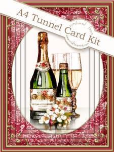 A4 Champagne & Flowers Tunnel Card Kit