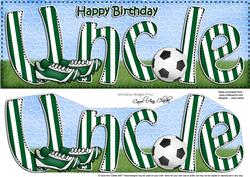 Large Dl Birthday Uncle Football Card & 3D Decoupage