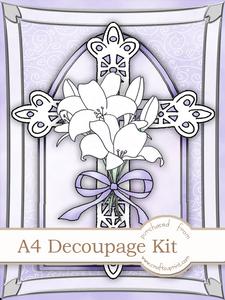 A4 When Words Fail Lilac Decoupage Kit