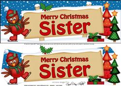 Xmas Sister Robin Signpost Large Dl Easicut 3D Decoupage