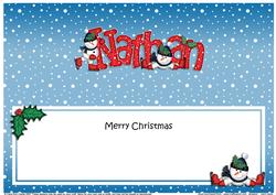 Merry Christmas Nathan Snowmen Matching Large Dl Insert