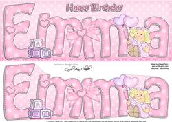 Large Dl Birthday Birthday Emma Doll 3D Decoupage