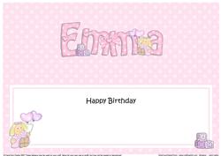 Birthday Emma Doll Large Dl Insert