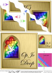 Dutch Baptism Stained Glass Window Wavy Corner Stacker