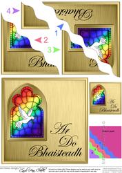 Irish Baptism Stained Glass Window Wavy Corner Stacker