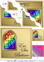 Portugese Baptism Stained Glass Window Wavy Corner Stacker