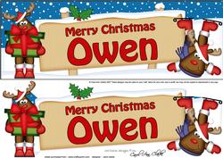 Xmas Owen Rudolph Signpost Large Dl Easicut Decoupage