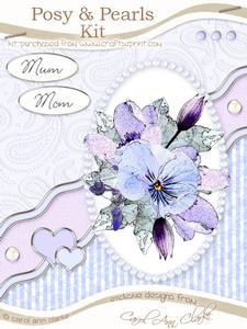 Posy & Pearls Kit in Blue with Step by Step Decoupage